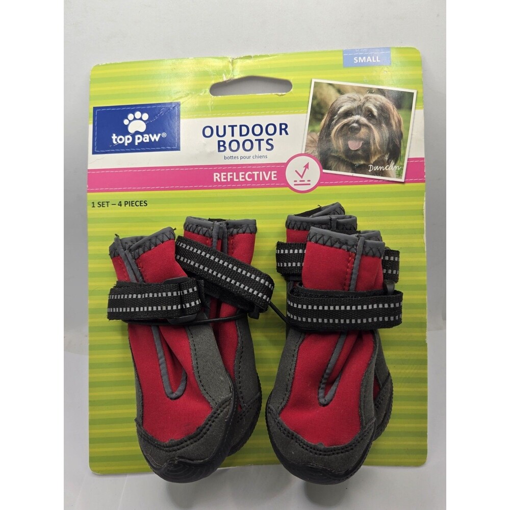 Top Paw Dog Boots Reflective Protective Adjustable Light Weight Rain/Snow Small
